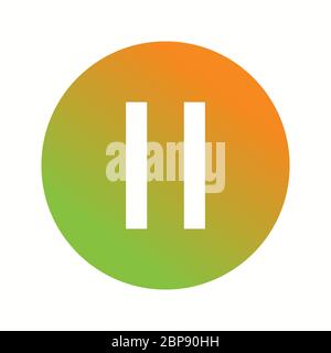 Beautiful Pause Button Glyph Vector Icon Stock Vector