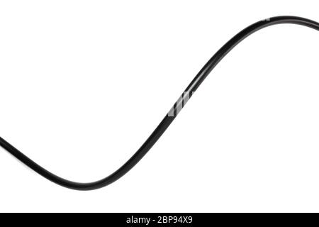 Black Wire Isolated On A White Background Abstraction Stock Photo