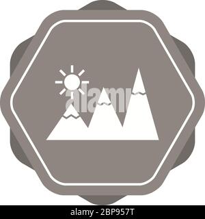 Beautiful Sunshine on Mountains Glyph Vector Icon Stock Vector