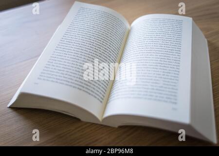 close up of an open book Stock Photo