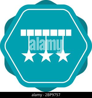 Beautiful Three Stars Glyph Vector Icon Stock Vector