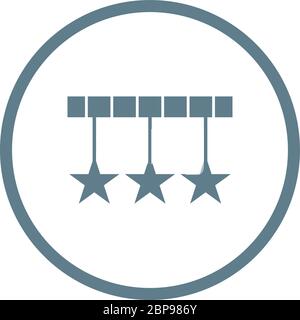 Beautiful Three Stars Glyph Vector Icon Stock Vector