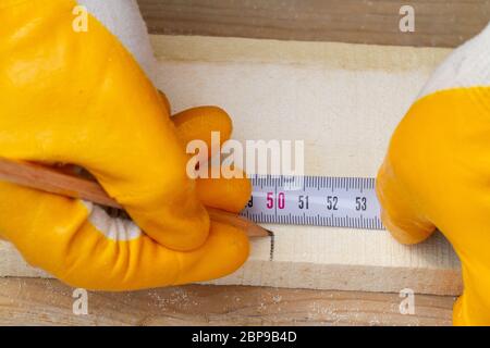 made your wood board at home by yourselves Stock Photo