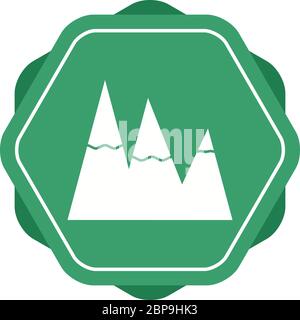 Beautiful Snow on Mountains Glyph Vector Icon Stock Vector