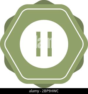 Beautiful Pause Button Glyph Vector Icon Stock Vector