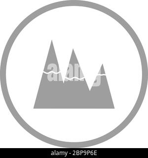 Beautiful Snow on Mountains Glyph Vector Icon Stock Vector