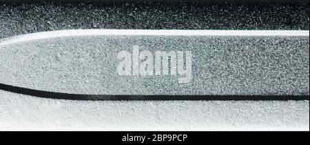 Clean brushed metal banner background close up view Stock Photo