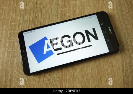Aegon N.V. company logo displayed on smartphone Stock Photo