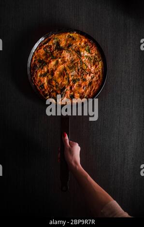 Vegetarian frittata with potatoes, simple and delicious, product photo