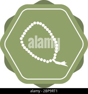 Beautiful Prayer Bead Glyph Vector Icon Stock Vector