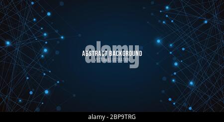 Geometric luminous plexus. Abstract futuristic background for your design. Vector illustration. Blue glowing molecular structure. EPS 10. Stock Vector