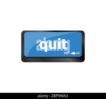 quit button on internet computer keyboard key Stock Photo