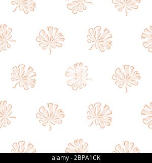 Seamless pattern with plant leaves tropic. Vector pastel pink light floral background. Stock Vector