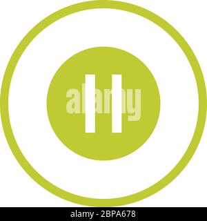 Beautiful Pause Button Glyph Vector Icon Stock Vector