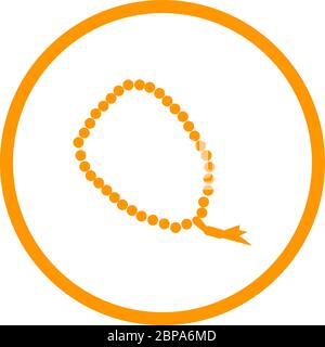 Beautiful Prayer Bead Glyph Vector Icon Stock Vector