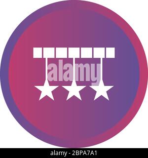 Beautiful Three Stars Glyph Vector Icon Stock Vector