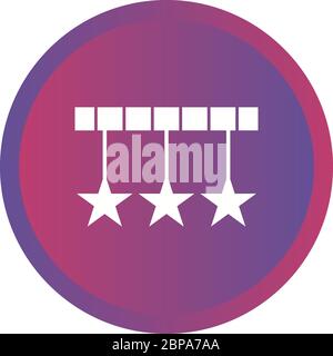Beautiful Three Stars Glyph Vector Icon Stock Vector
