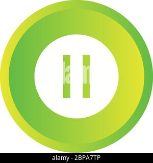 Beautiful Pause Button Glyph Vector Icon Stock Vector