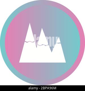 Beautiful Snow on Mountains Glyph Vector Icon Stock Vector