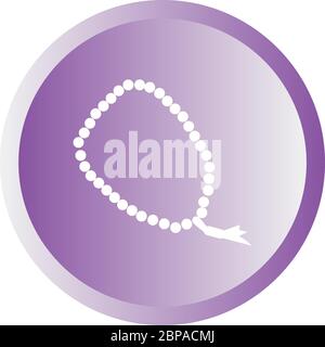 Beautiful Prayer Bead Glyph Vector Icon Stock Vector