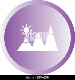 Beautiful Sunshine on Mountains Glyph Vector Icon Stock Vector