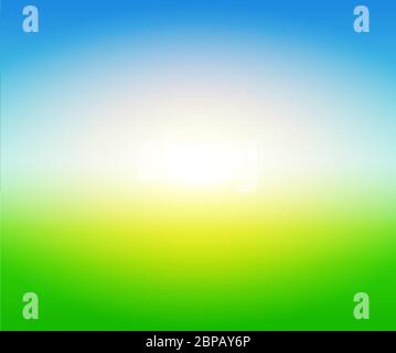 Vector Background of Sunny day on Field under blur clean sky. Blured Wallpaper with copy space. Mockup for web site or presentation. Stock Vector