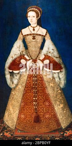 Katherine Parr. Portrait of the sixth wife of King Henry VIII of England, attributed to Master John c.1545 Stock Photo