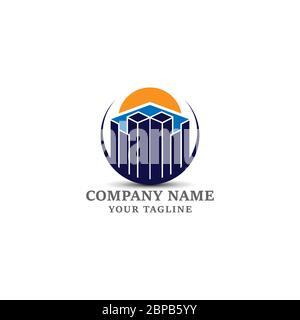 city skyline logo design inspiration . city skyline logo design tempalte . appartement real estate logo vector template.EPS10 Stock Vector