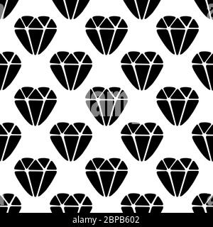 Seamless pattern made from doodle diamond. Isolated on white background. Vector stock illustration. Stock Vector