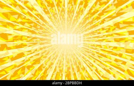yellow background with sun rays Stock Vector