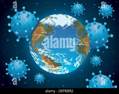 world planet earth with covid19 particles Stock Vector Image & Art - Alamy