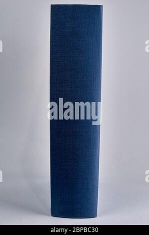 blue book on white background with copyspace Stock Photo