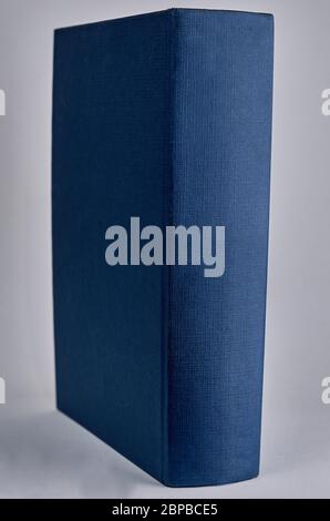 blue book on white background with copyspace Stock Photo