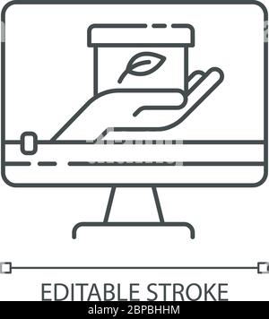 Giveaway video pixel perfect linear icon Stock Vector