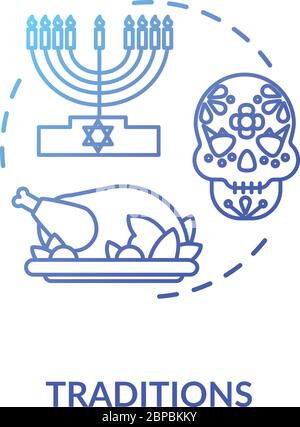 Tradition blue gradient concept icon Stock Vector