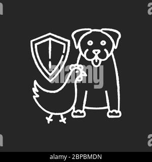 Wildlife protection chalk white icon on black background Stock Vector