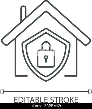 Smart security pixel perfect linear icon Stock Vector Image & Art - Alamy