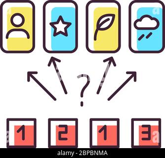 Guess the picture RGB color icon Stock Vector