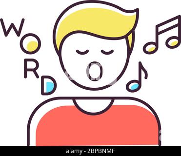 Song game RGB color icon Stock Vector