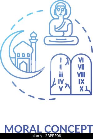 Moral blue gradient concept icon Stock Vector