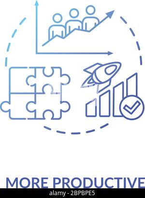 More productive blue gradient concept icon Stock Vector