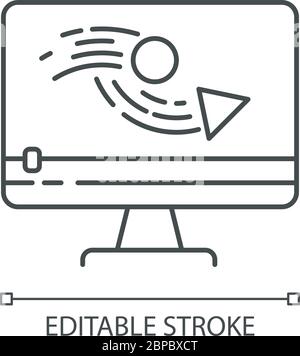 Animation making pixel perfect linear icon Stock Vector