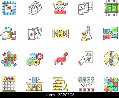 Table games RGB color icons set Stock Vector