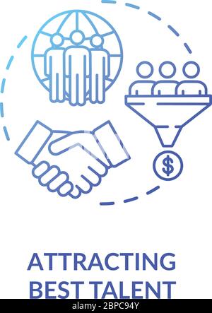 Attracting best talent blue concept icon Stock Vector