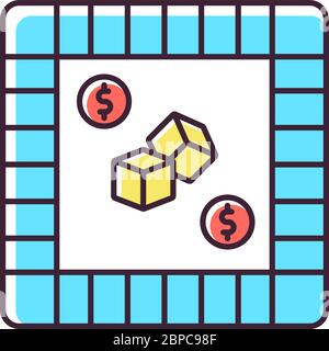 Property trading game RGB color icon Stock Vector