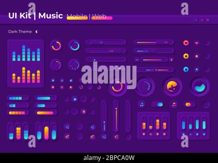 Music UI elements kit Stock Vector