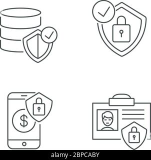 Cybersecurity pixel perfect linear icons set Stock Vector Image & Art ...