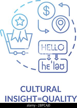 Cultural insight blue concept icon Stock Vector