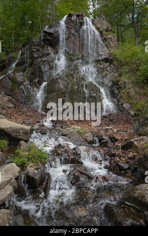 litte waterfall in the harz national park Stock Photo