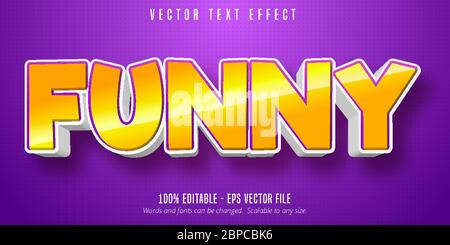 Funny text, 3d cartoon style editable text effect Stock Vector